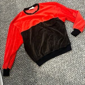 Raffinalla Vintage Orange/Brown ColorBlock Crewneck Size 8